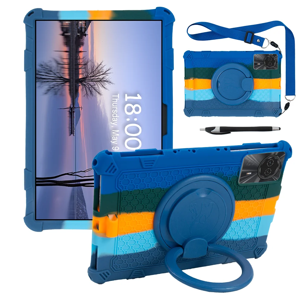 Children's 360° Rotating Stand Case with Handle Grip & Shoulder Strap