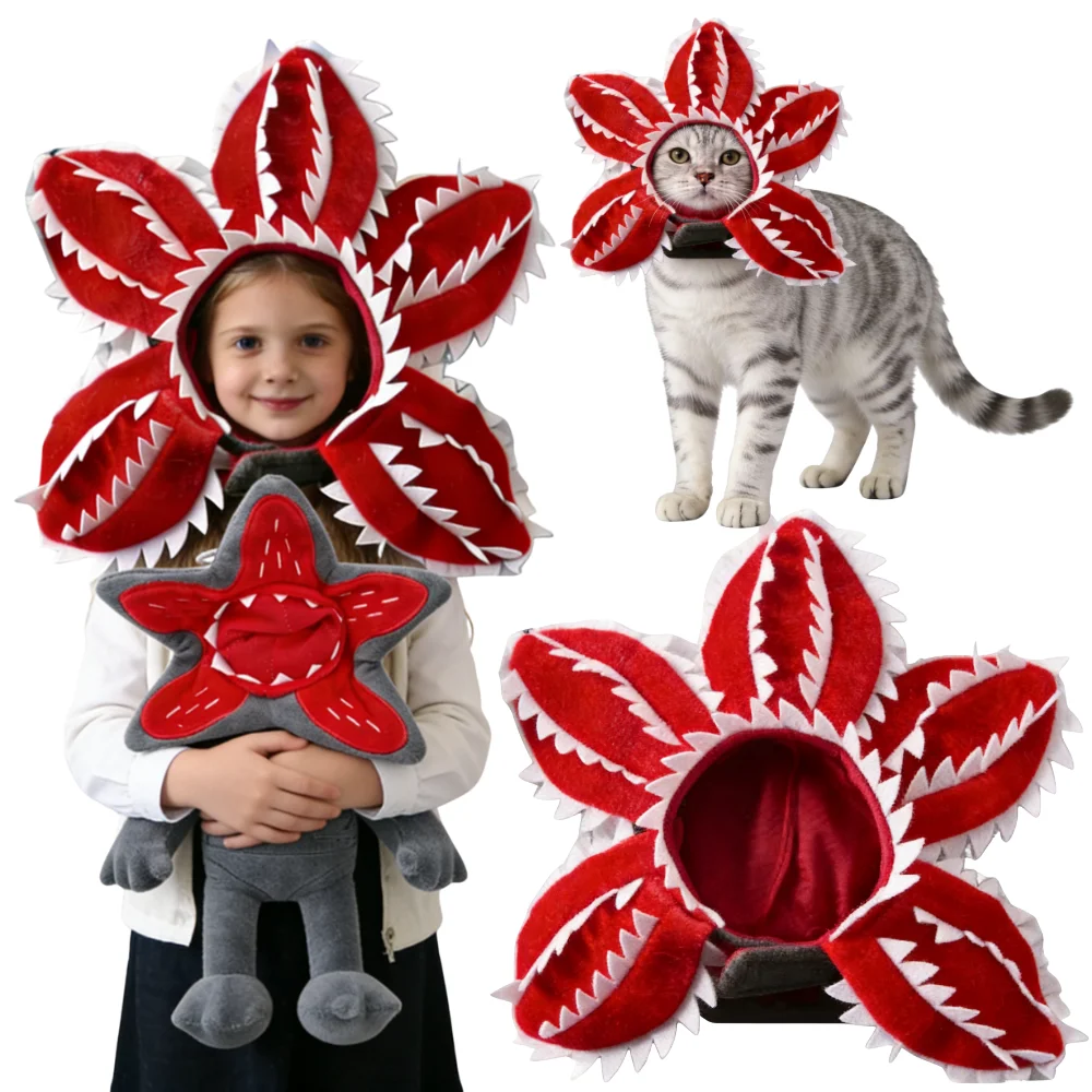 NEW 2026 Cartoon Game Characters Hat Cosplay Pet Cute Eleven Demogorgon Cartoon Halloween Accessory Hat Children’s Headwear Gift