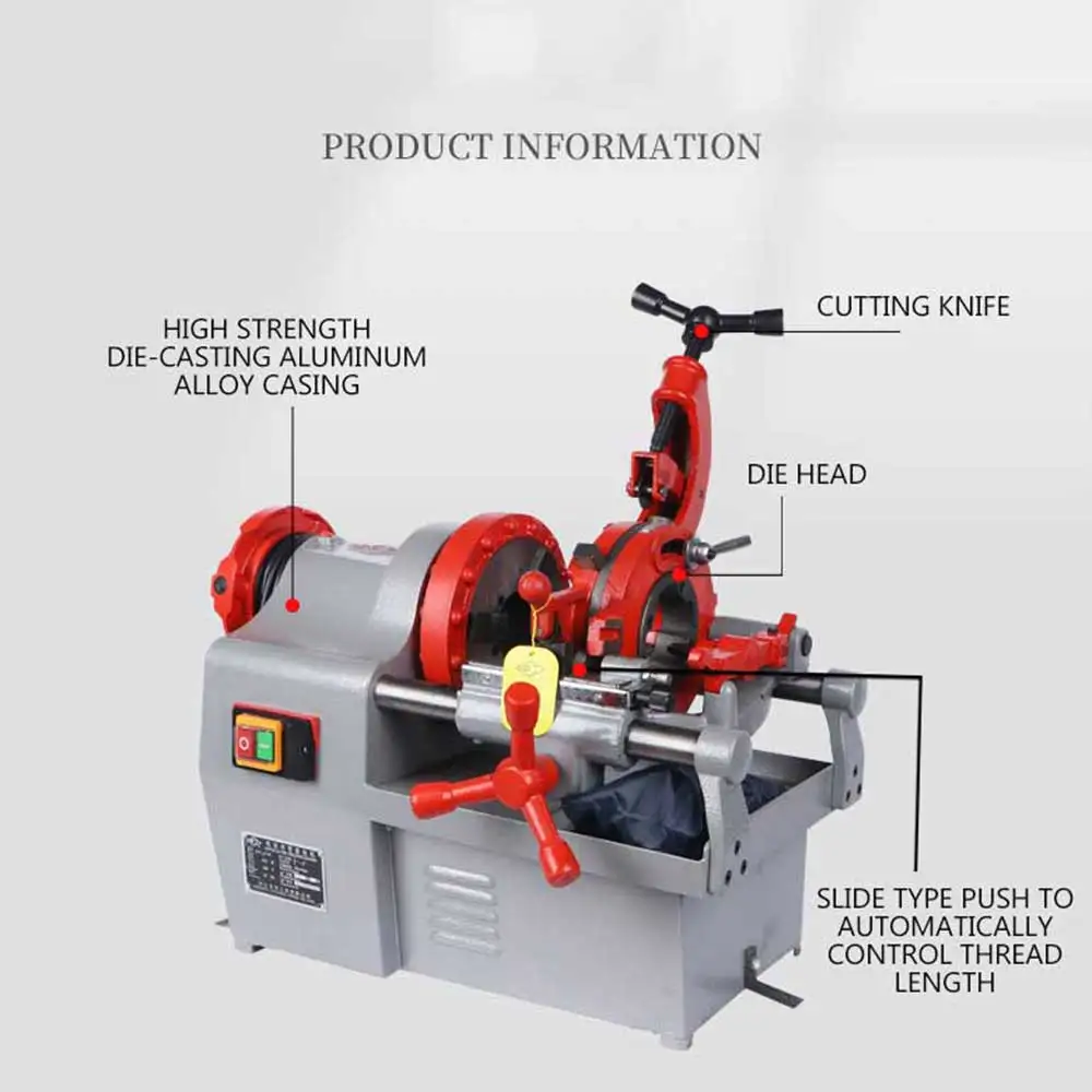 Electric Wire Threading Machine Fire Water Pipe Gas Steel Pipe Twisting Wire Fast Opening Machine 1/2"-2"