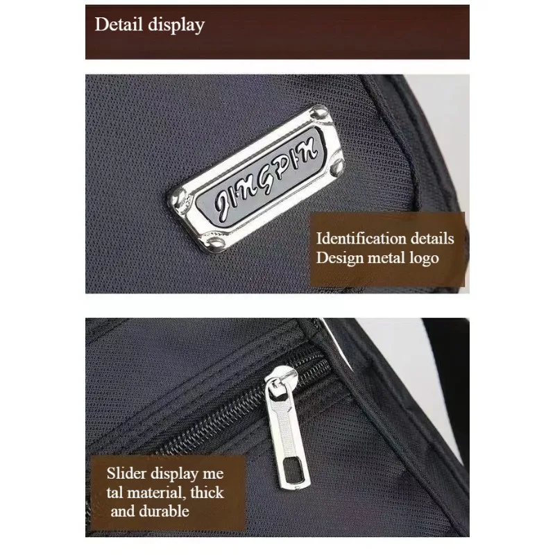 Wasserdichte, lässige, große Schulter-Umhängetasche für Herren, Business-Umhängetasche, Handtasche für Reisen – Detail 13