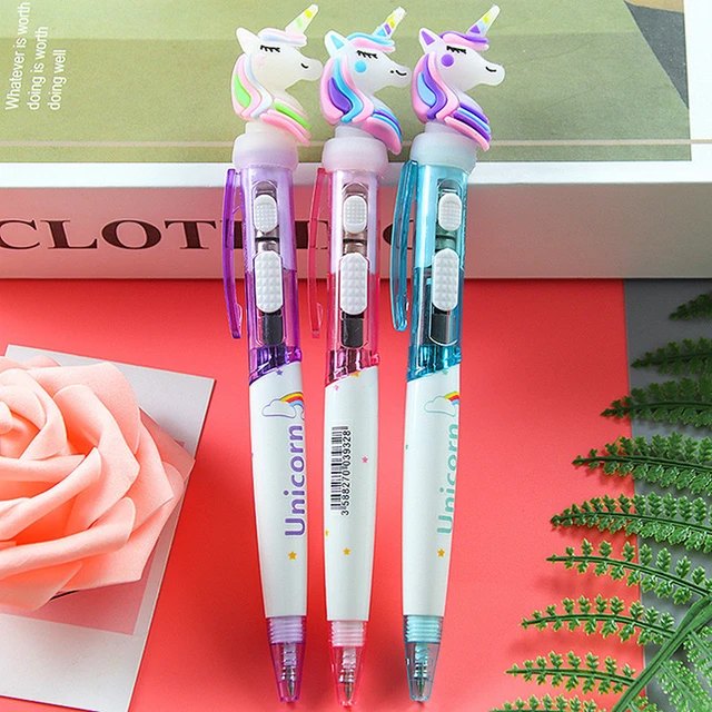 Stylo lumineux licorne de dessin animé créatif, 1 pièce, mignon stylo à  bille brillant pour étudiant, papeterie 0.5mm, outil d'écriture,  fournitures scolaires - AliExpress