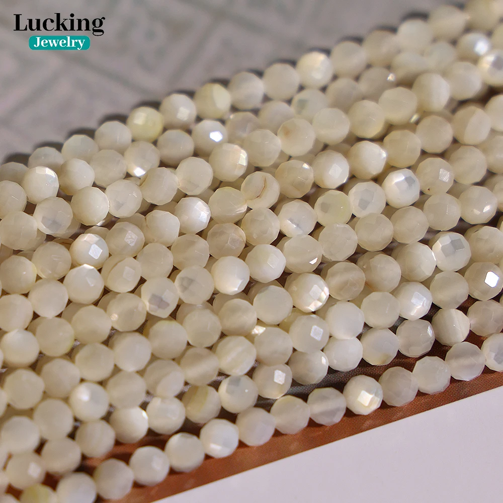 Hot Sell Natural 3-4mm Shell Faceted Beads For Jewelry Making DIY Bracelet Necklace Spacer Beads Accessory 6