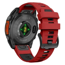 Premium Silicone Bracelet Band for Smartwatches - Versatile & Durable Strap (Red black)