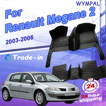 Tappetini per auto automobilistici personalizzati per Renault Megane 2 2003 2004 2005 2006 Auto Luxury Leather Uomo Donna Tappetini per auto Copertura completa