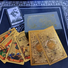  Set Tarot Cards Gift Box Luxury Gold Foil Tarot Card Hot Stamping PVC Waterproof Wear-resistant Board Game Solitaire Divination 