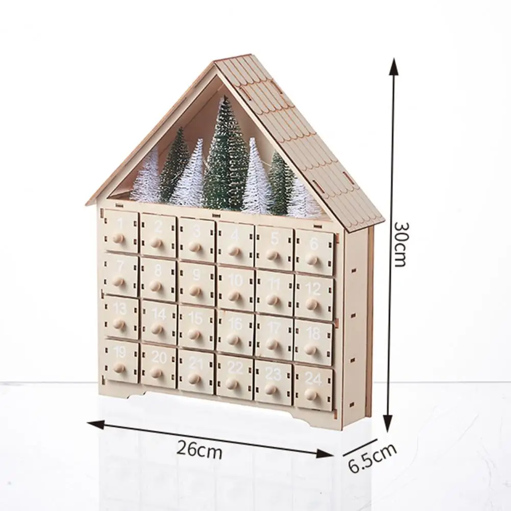 Wooden Christmas Advent Calendar With 24 Empty Storage Drawers House Shape  Christmas Countdown Calendar Home Decor - AliExpress