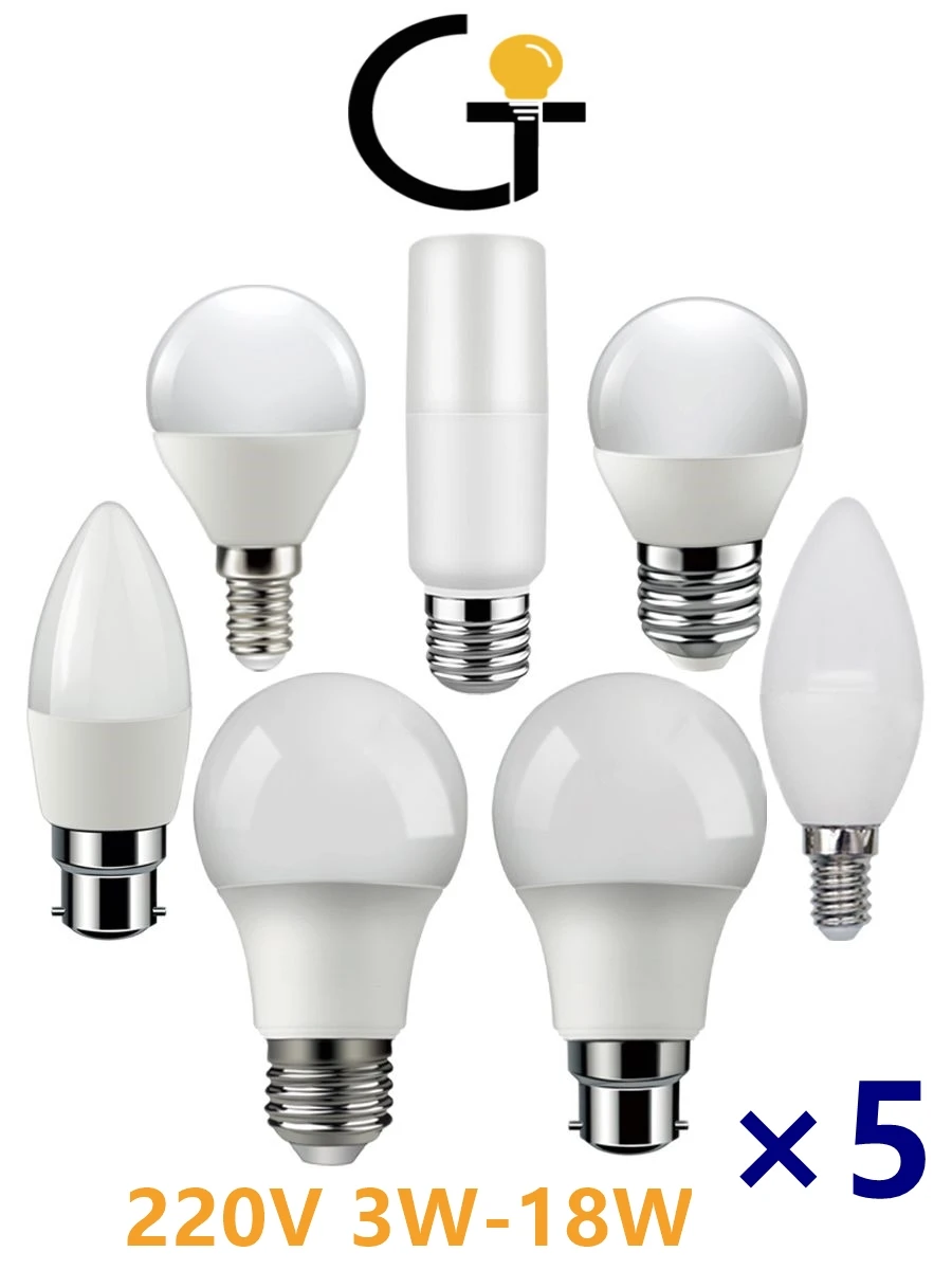 

5PC-LED bulb Spot light candle lamp 220V GU10 MR16 C37 G45 3W-18W High light effect warm white light suitable for kitchen toilet