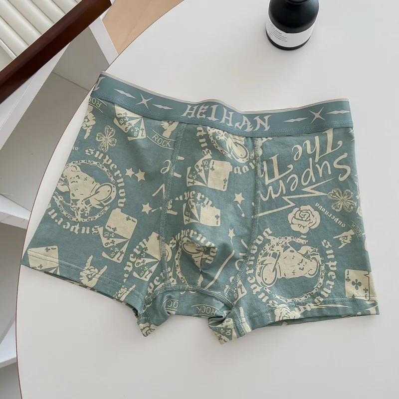 Men's underwear made of pure cotton, comfortable and breathable flat angle pants, and youth shorts 3PCS