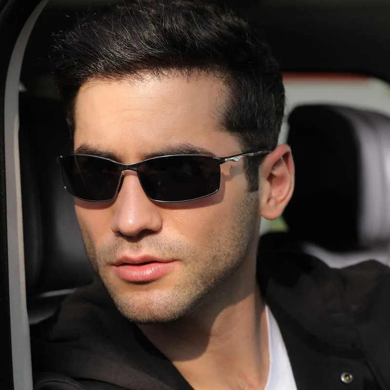 

Mens Polarized Sunglasses for sports rectangle Mirror Sunglasses men Alloy Frame UV400 Sun Glasses Eyewear