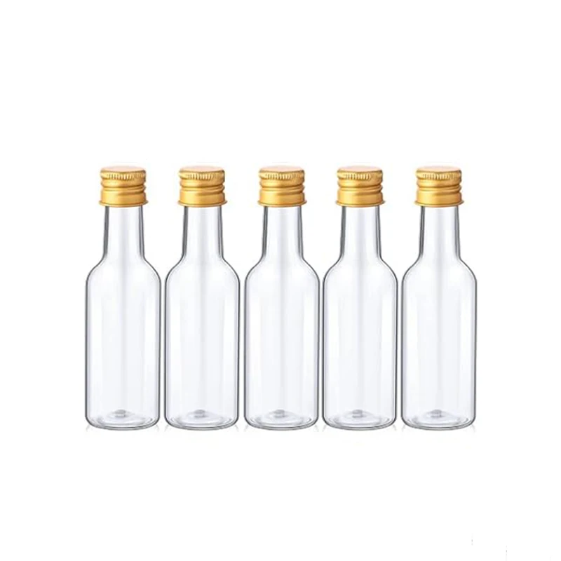 10-Pack Mini Plastic Liquor Bottles with Assorted Caps