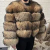 2024 maomaokong Super Hot Winter Women Luxury Thick Real Raccoon Fur Coat Natural Fox Fur Jacket Plus Size Jackets Female Vest 5