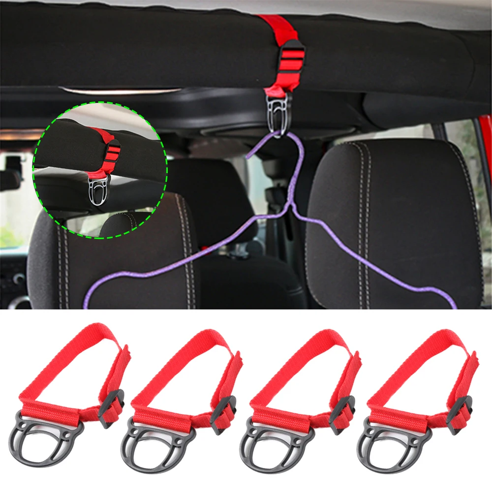 4PCS Coat Hook Clothes Hanger 45cm for Jeep Wrangler TJ JK JL JT 4XE 1997-2023 Roll Bar Clothes Hat Hook Car Interior Accessory