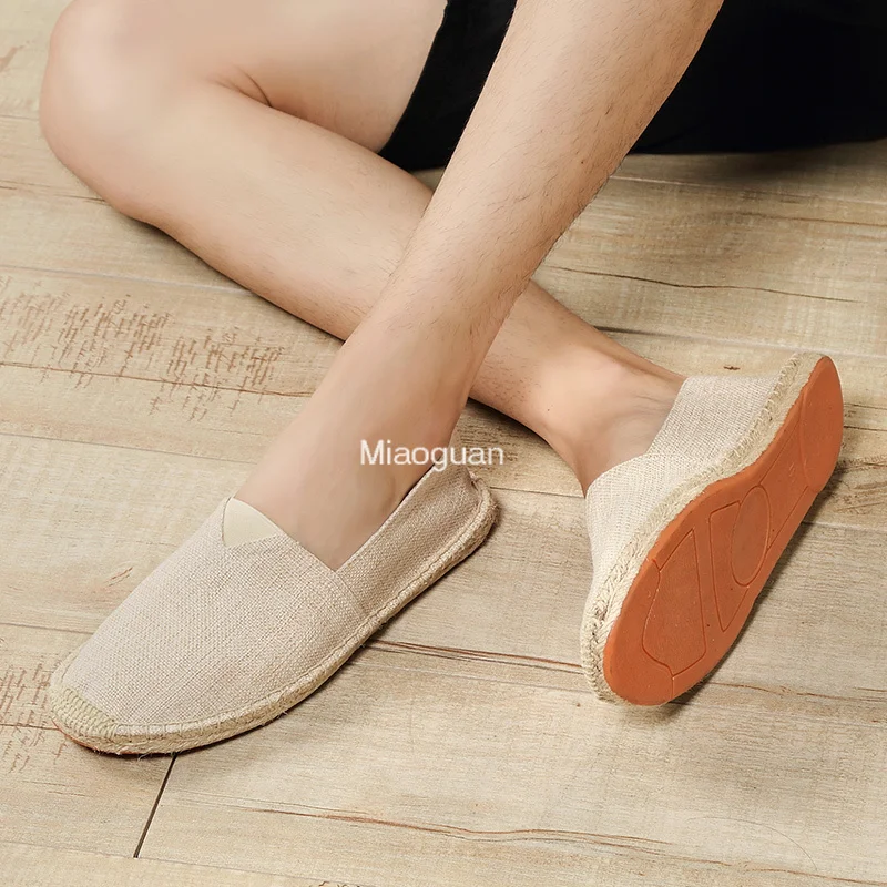 Men Shoes Summer Espadrilles Woman Canvas Sneakers New Breathable Couple Shoes Autumn Slip on Loafers Large Size 35- 45 Sneakers