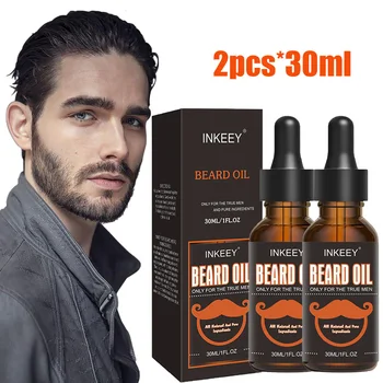 2 pezzi di olio per la cura della barba per uomo cura della barba biologica naturale lucentezza rapida ammorbidire la barba rafforza i baffi cura dei capelli nutriente liscia