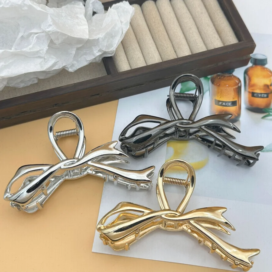 2025 Neue Vintage Haarspangen mit Schleifenband, exquisite Metall-Haarklammern, Haarnadeln für Damen, Haar-Accessoires, Haarspangen, Haifischklammern – Detail 10