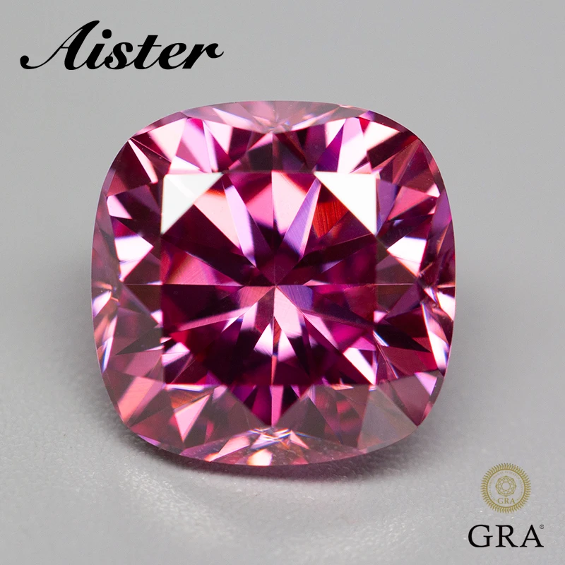 New Pink Moissanite Stone Sq Cushion Cut Pass Diamond Tester Con Rapporto Gra Per La Creazione Di Gioielli