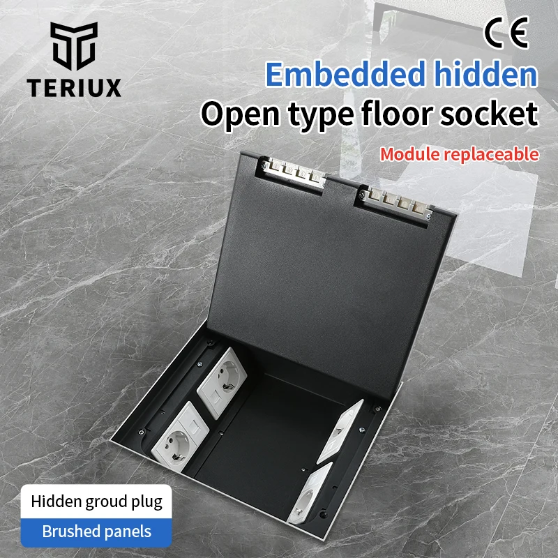 

Wholesale marble floor socket box EU outlet recessed floor receptacle customized floor socket 250v manufacturer built in socket