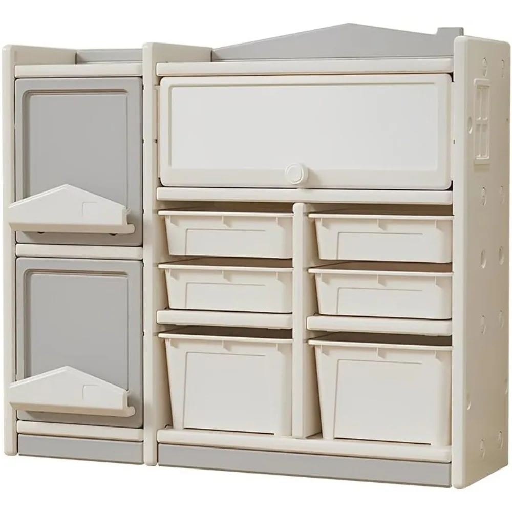 Multi layer children's plastic toy storage cabinet, children's floor rack, car miscellaneous storage basket, bus shape
