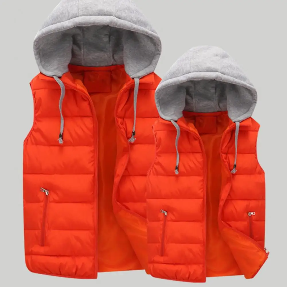 

Men Winter Vest Men's Waterproof Hooded Winter Vest with Zipper Closure for Cold Sleeveless Casual Jacket for Autumn Warmth