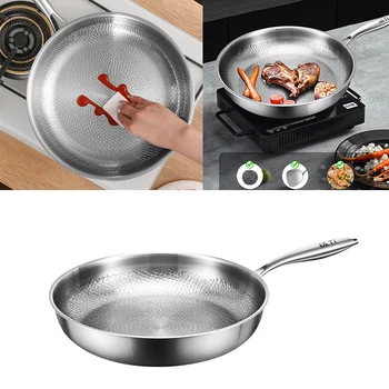 2025 Padelle da cucina tedesche in titanio puro 26/28/30 cm Padella antiaderente Non rivestita Martello a squame di pesce Modello Bistecca Pentole da cucina 1