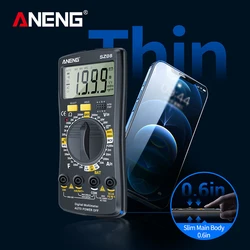 Testadores do handhold da resistência da c.c. 220v do voltímetro do automóvel do multimetro profissional do armazenamento ultra fino do multímetro digital de aneng