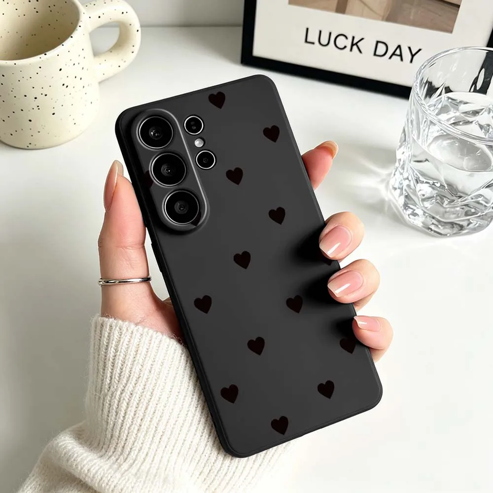 Black Love Heart Design Premium Phone Case