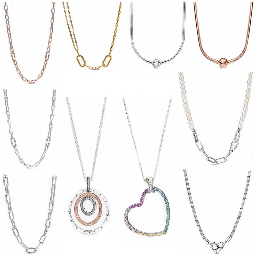 

2023 DIY Charms Designer Couple Necklace 100 % 925 Sterling Silver Accessories Custom Handmade Women For Jewelry Wholesale Kette