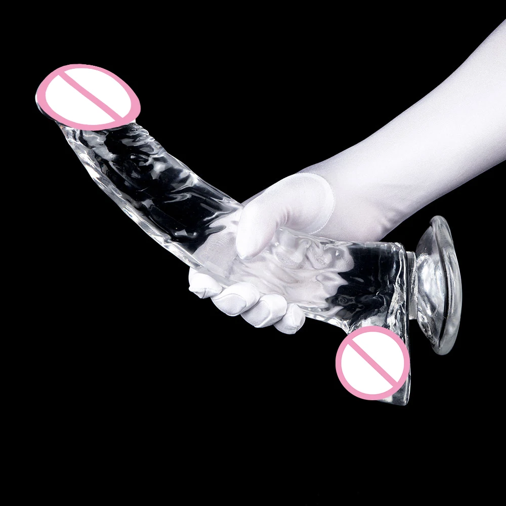 30.5cm XXL Curved And Upturned Realistic Soft Long Transparent Dildo Suction Cup Penis Anal Sex Toy Huge Dick sex toys