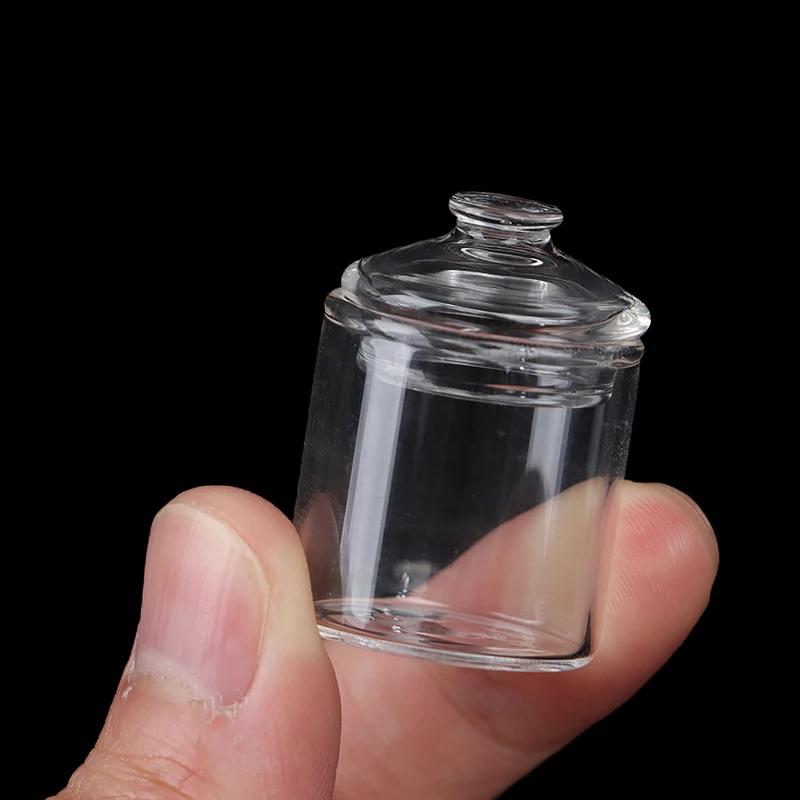 

1/12 Scale Miniature Dollhouse Glass Candy Bottle Jar Pretend Play Toys Doll Kitchen Mini Cookies Simulation Storage Can Model