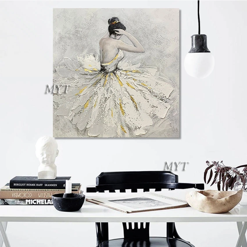 

Abstract Sexy Ballet Dancing Girl Oil Painting, Wedding Room Wall Decor, Art Canvas Figure Picture, Acrylic Artwork, Unframed