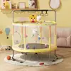 5FT Kids Trampoline, Adjustable Baby Toddler Trampoline with Basketball Hoop, Swing, Sandbag, Ocean Balls, 440lbs Indoor Outdoor