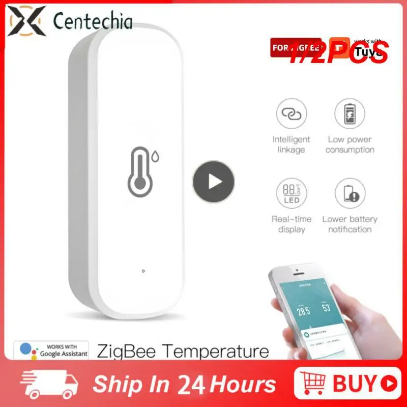 

1/2PCS Tuya /WiFi Temperature Humidity Sensor Home Connected Thermometer Compatible With Smart Life Alexa Assistant