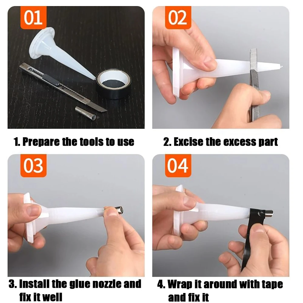 Stainless Steel Caulk Nozzle Applicator With Base Caulking Finisher Sealant Finishing   Bathroom Sink Nozzle Adhesive Pistol 5