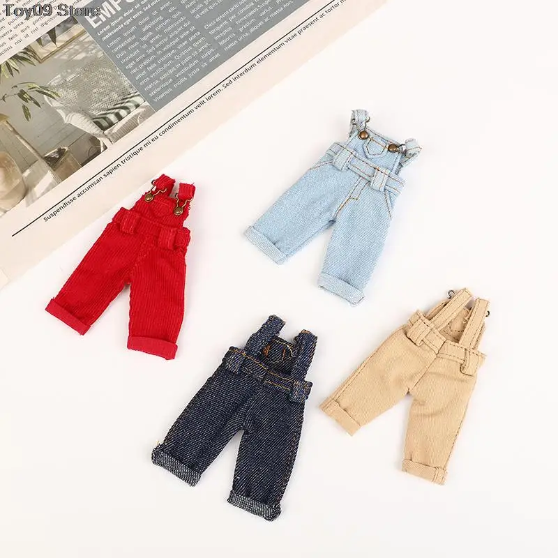 

1PC Fashion Mini Jeans Overalls Rompers Doll Clothes Accessories Doll Clothes Dress Up Toys For 1/12 Doll Ob11 Doll