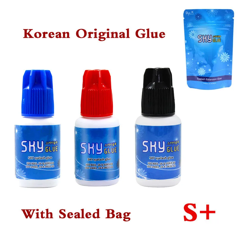 3 Bottles SKY Glue Grafting Black Glue Professional Original Korea