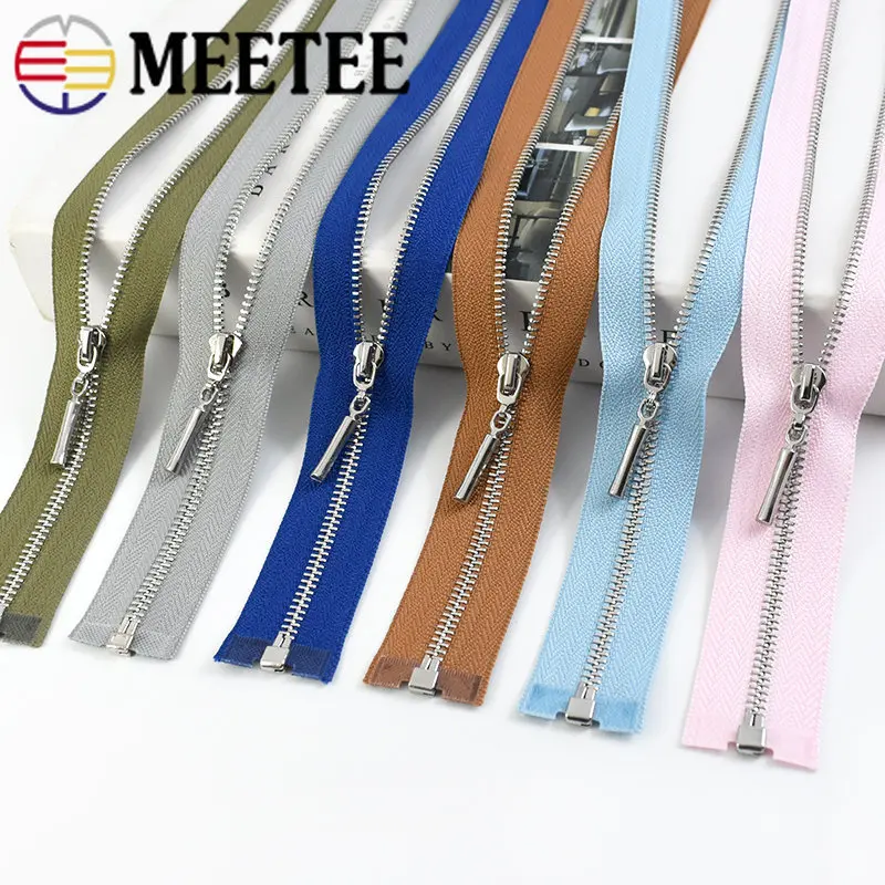 2Pcs 3# Open-End 40-70cm Close-End 15-30cm Metal Zippers Bag Jacket  Decoration Zipper Repair Kit DIY Garment Sewing Accessories