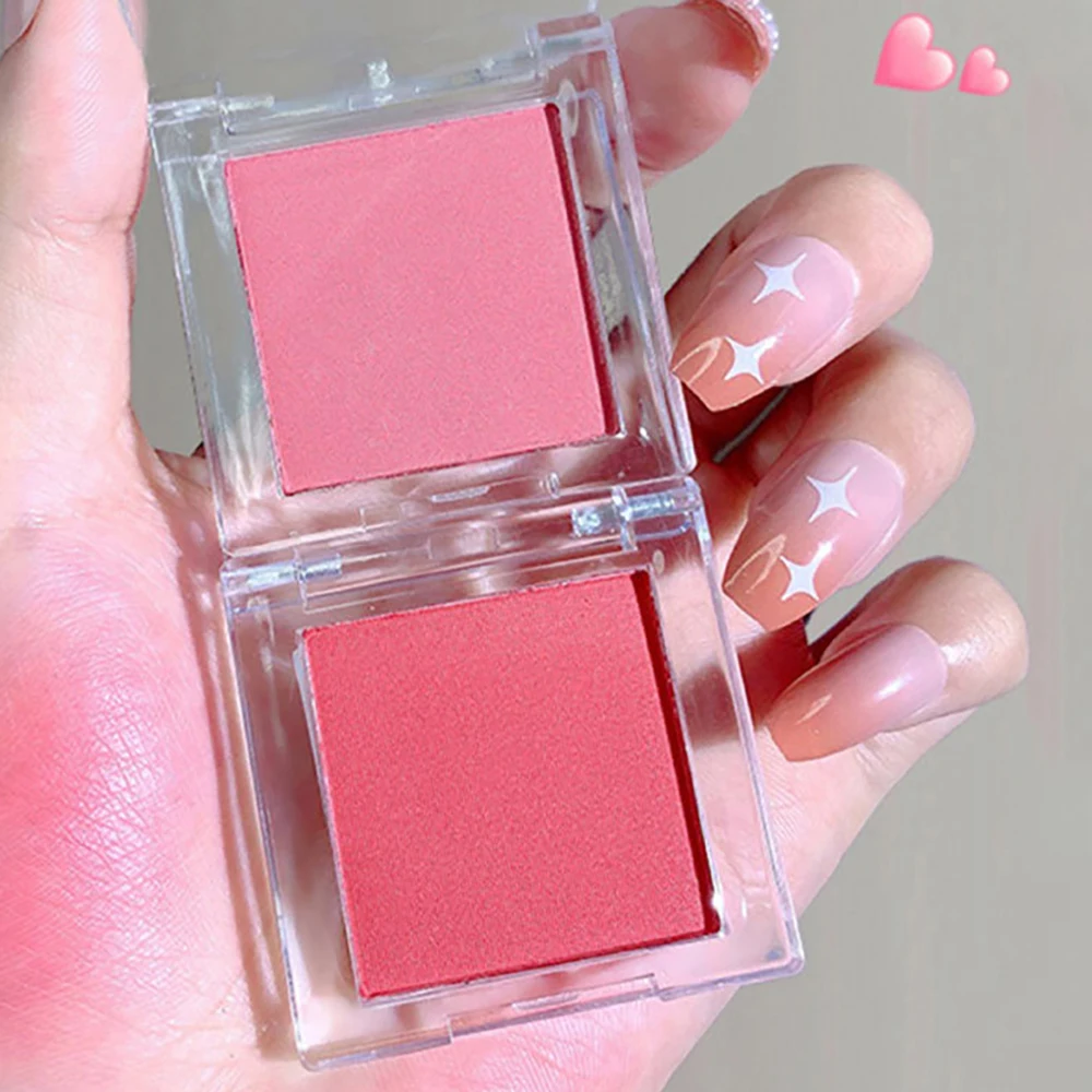 Monochrome Blush 1/2Pcs Monochrome Matte Powder Blusher Natural Cheek Facial Rouge Lasting Color Rendering Enhance Skin Color