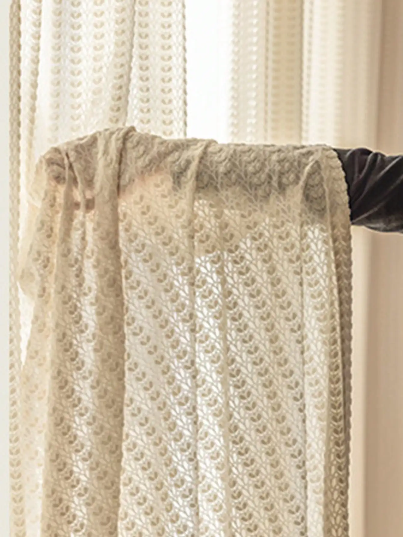 French curtains, gauze curtains, retro living room relief, light luxury, high-end window screens 5