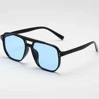 Gafas de sol Vintage para hombre y mujer, lentes de sol grandes, cuadradas, de marca de diseñador, Unisex, lentes negros, gafas de sol para hombre y mujer UV400 - Imagen 3