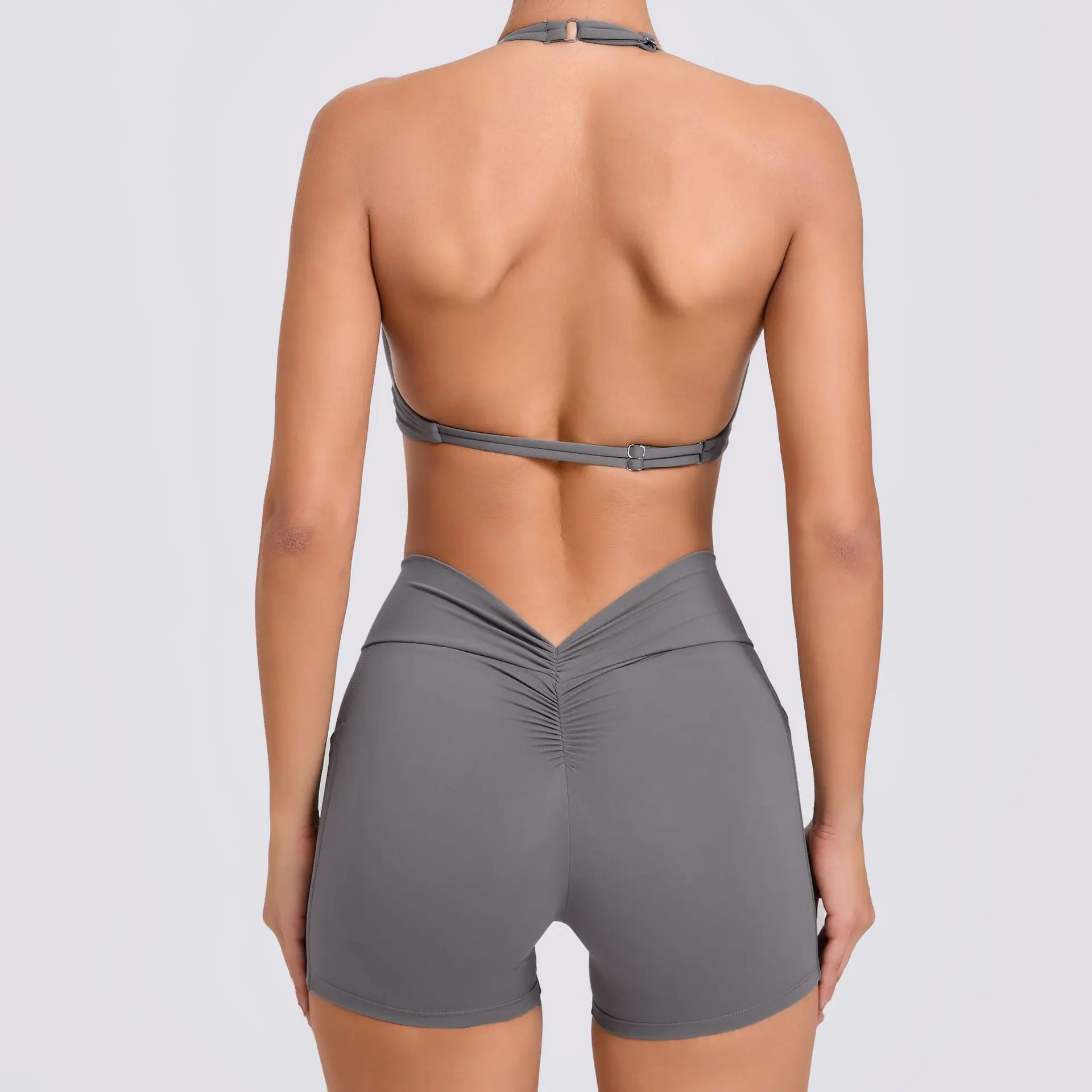 Gym Set Women Sportwear Push Up Sport Bra Shorts Outfit 2024 Fitness Clothing Yoga Clothes Summer Sportswear Activewear Navy Red