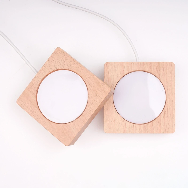 LED 조명 디스플레이 자료 나무 조명이 USB LED 라이트 베이스 스탠드 데스크탑 디스플레이 자료 DIY 장식 장식품