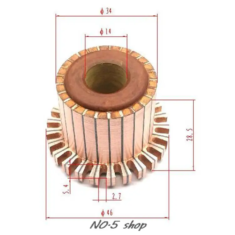 

5pcs 14x34x32mm Copper Bars Electric Motor Commutator