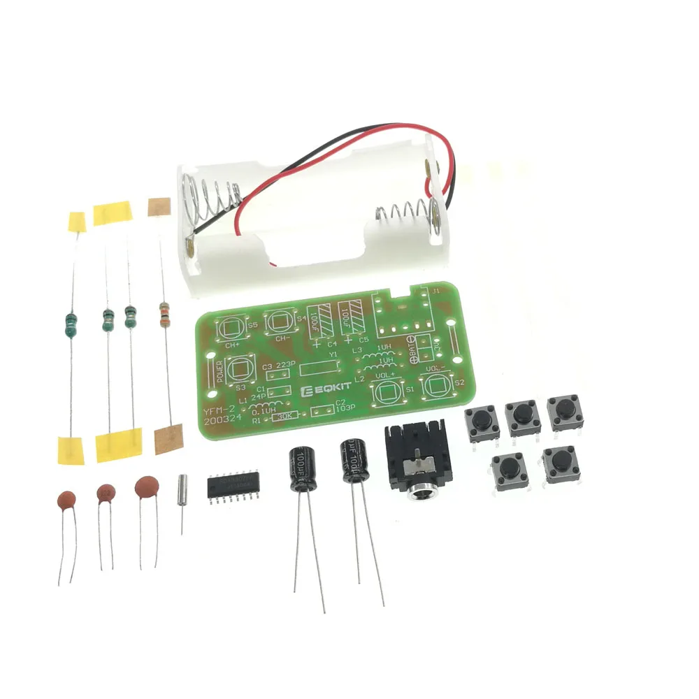 FM 스테레오 라디오 수신기 모듈 DIY 키트 조정 가능한 76-108MHz 무선 수신기 DIY 전자 생산 훈련 용접 기술