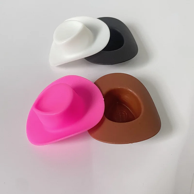 Mini Cowboy Plastic Cowboy Hats White Pink Cowboy Hat 4-Pack Mini