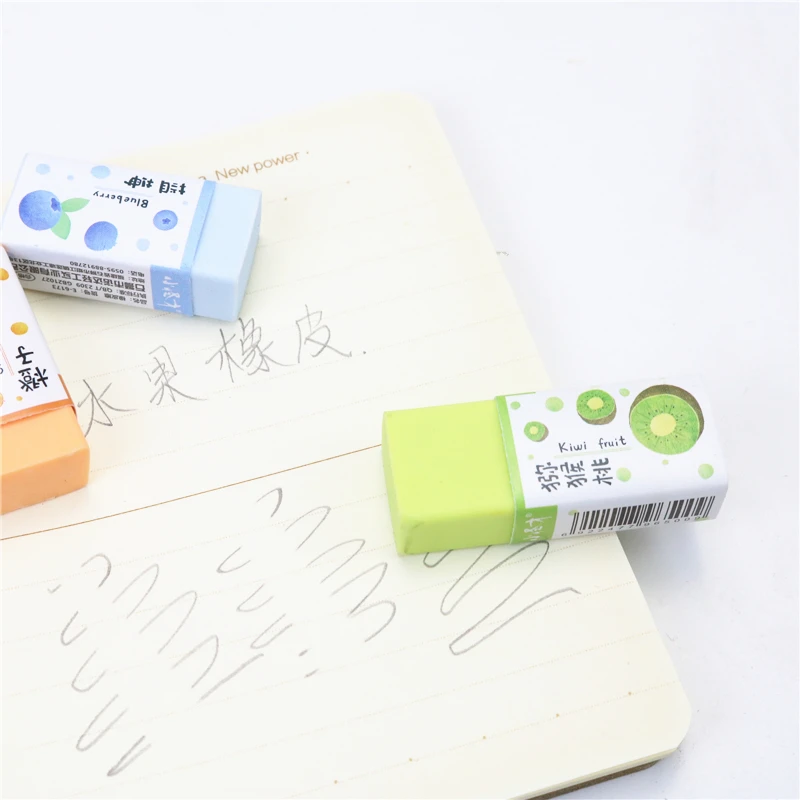 5PCS cute fruit Erasers Student Stationery Candy Colored Pencil Eraser Wipe clean without hurting the paper pencil eraser