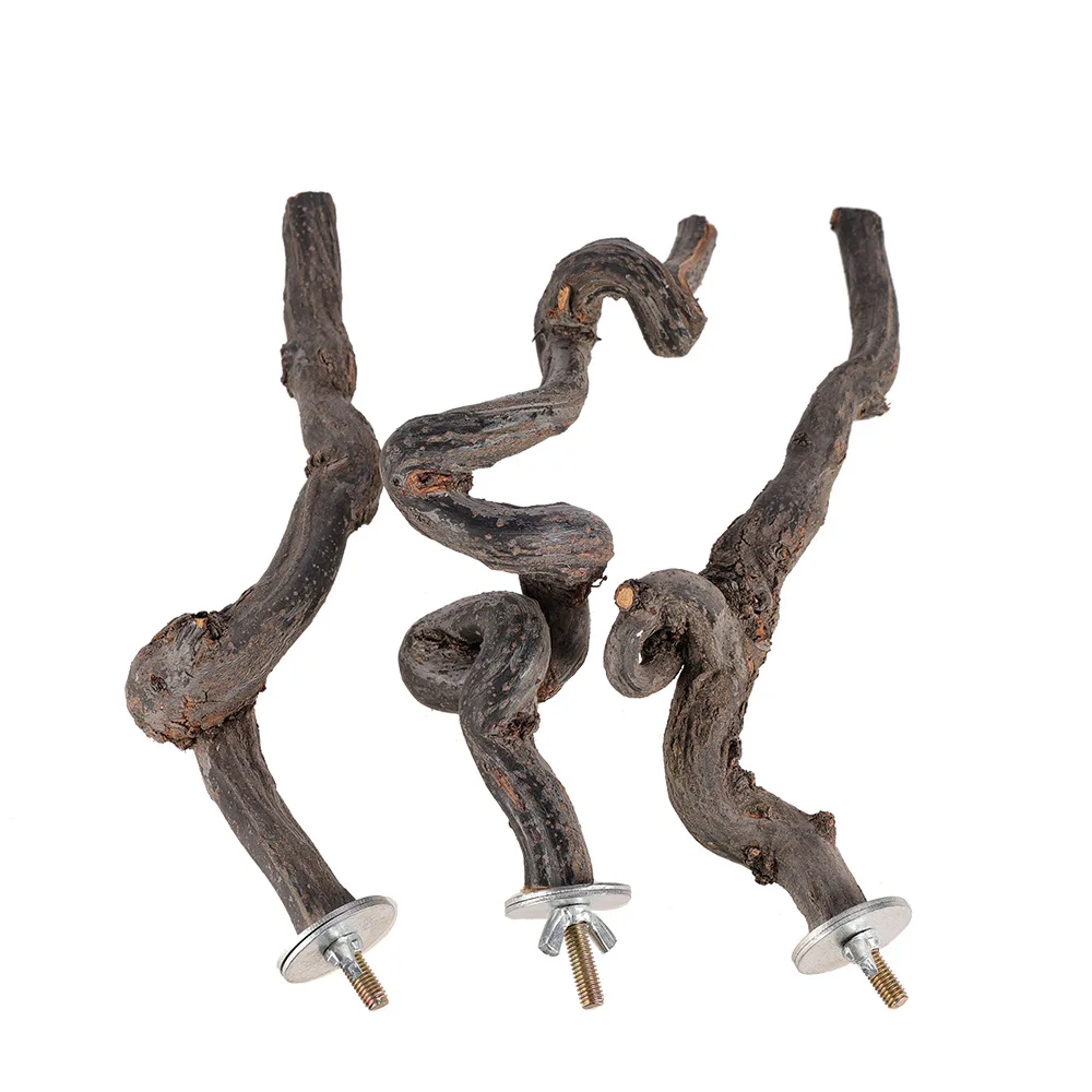 Title 3, Pet Parrot Bird Standing Stick Grape Wood Pole ...