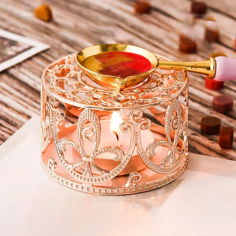 Hollow Sealing Wax Stove Lacquer Wax Seal Vintage Furnace Bead Stick Heater Stove Spoon Sealing DIY Craft Melting Candle
