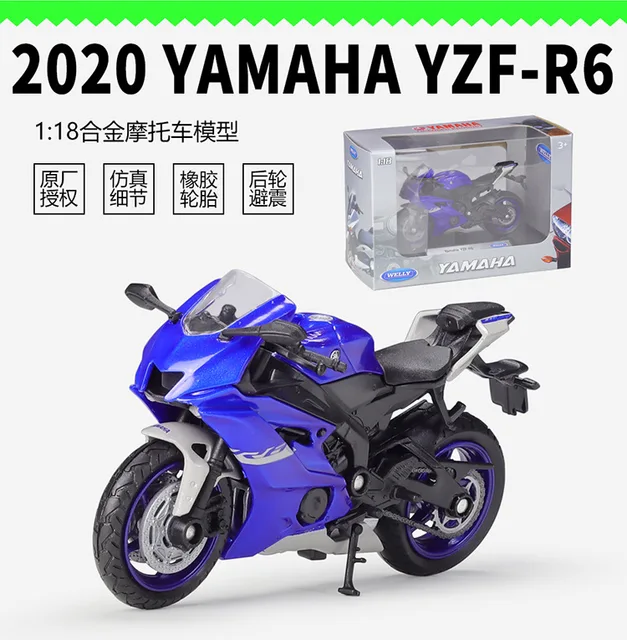 Welly 1:18 Yamaha 2020 YZF R6 Die Cast Vehicles Collectible