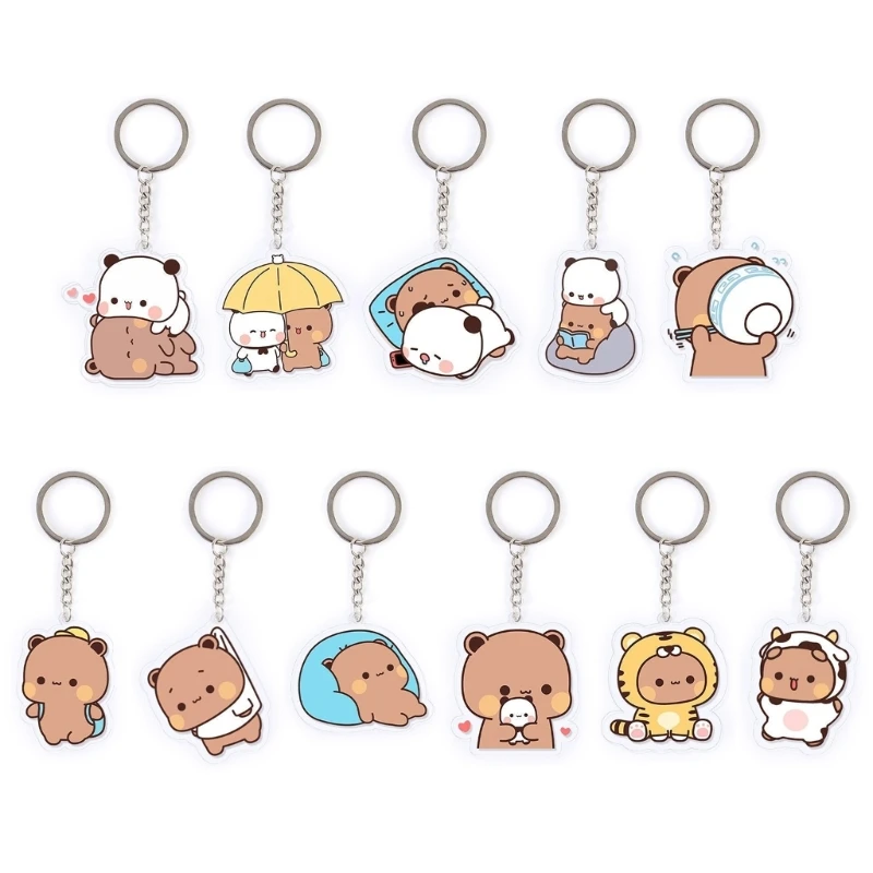 

Cartoon Bear Keychains Kids Colorful Toy Backpacks Car Key Keychain DropShipping