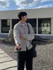 Korean Sle Casual Loose Knitted Cardigan Men's Autumn New Faion Turn-down Collar Sweater Jaet Polyester Fiber Long Sve